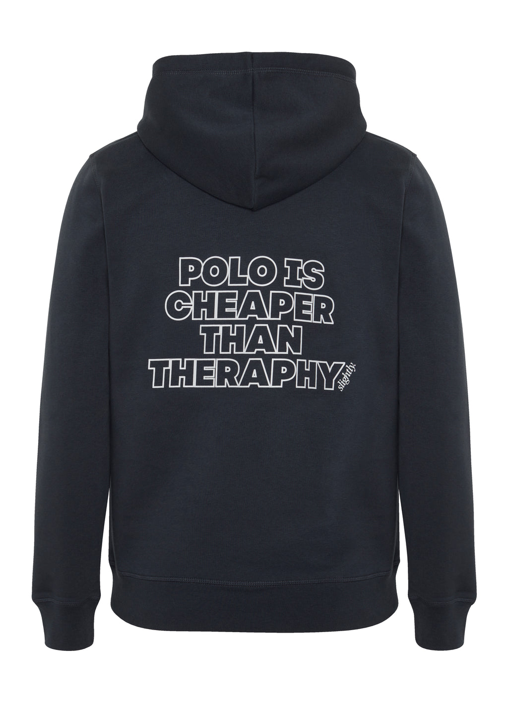 Hoodie "Polo is cheaper than Therapy" – Dunkelgrau