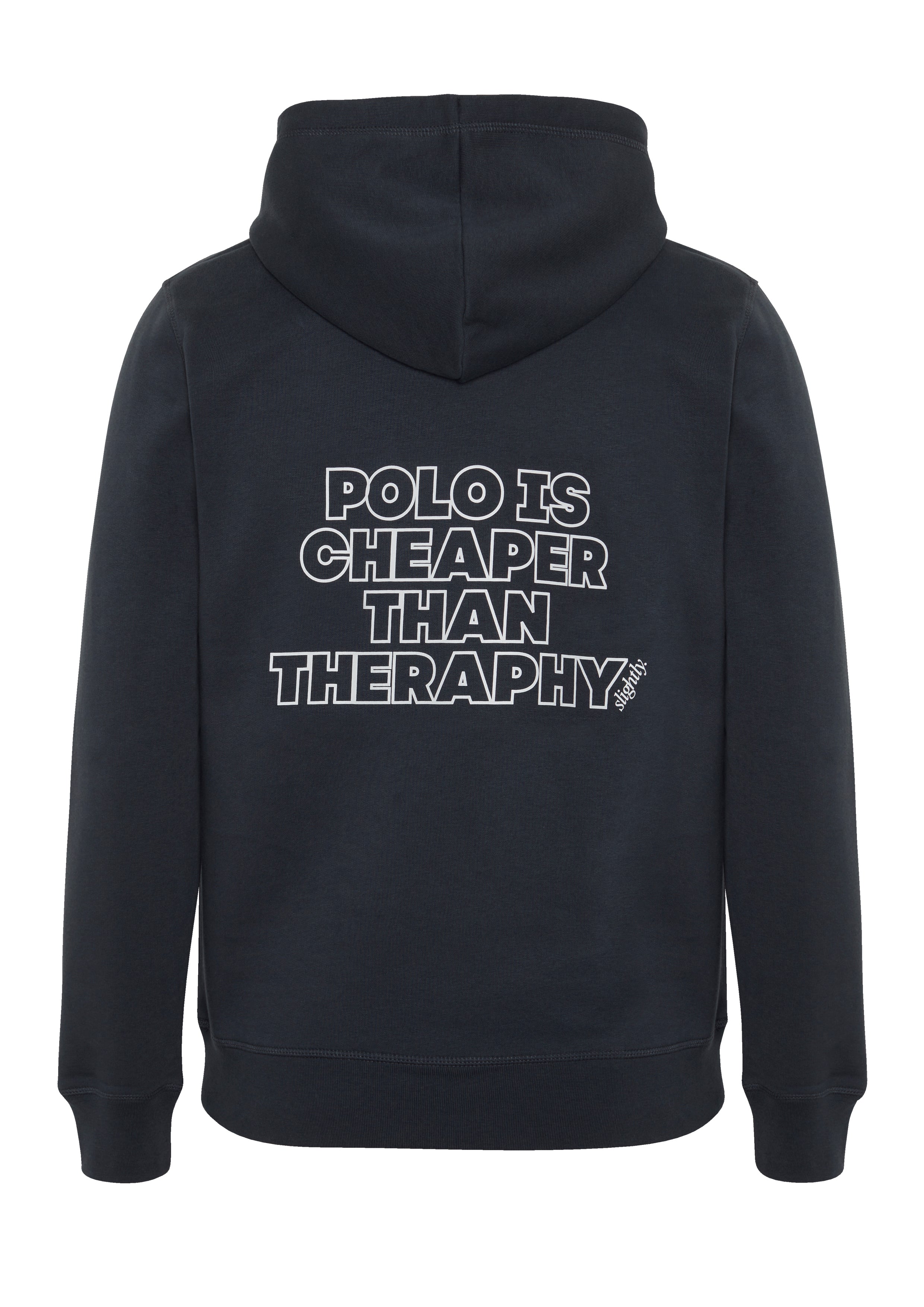 Hoodie "Polo is cheaper than Therapy" – Dunkelgrau