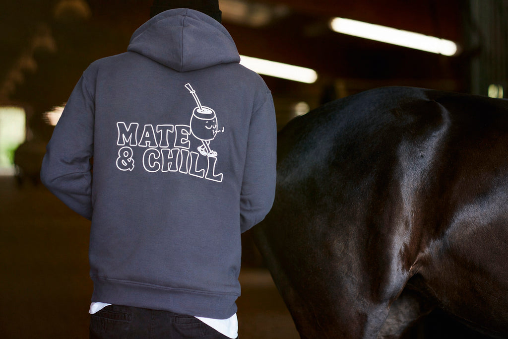 Hoodie "Mate & Chill" – Dunkelgrau